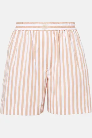Brunello Cucinelli Striped cotton and silk Bermuda shorts