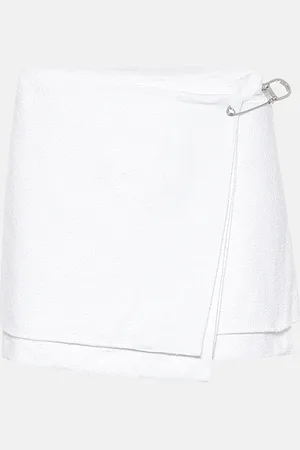 Prada Cotton-blend tweed wrap miniskirt