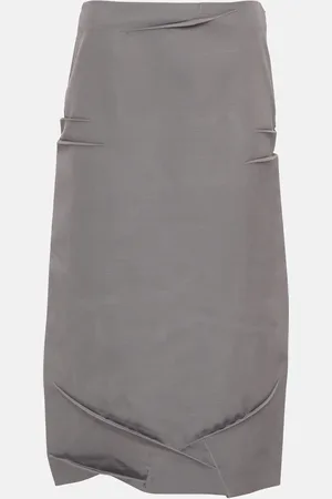 Prada High-rise wool-blend midi skirt