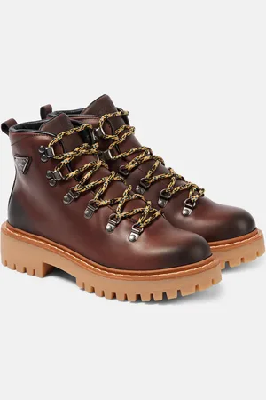 Prada St. Moritz leather lace-up boots