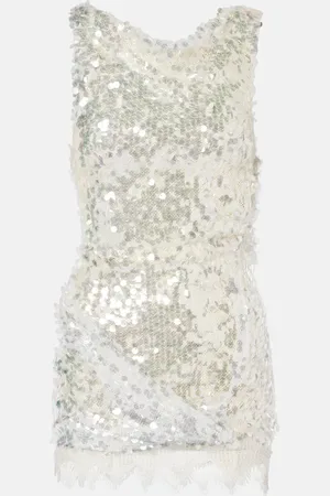 CHRISTOPHER ESBER Opaline sequined lace-trimmed minidress