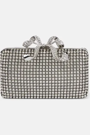 Self-Portrait Bow Small crystal-embellished clutch