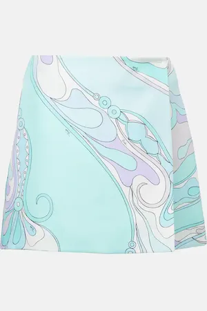 Puccini Orchidee silk twill miniskirt
