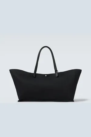 The Row Idaho XL leather-trimmed canvas tote bag