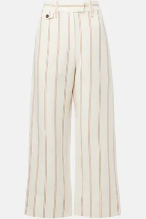 Brunello Cucinelli Monili striped linen and cotton chinos