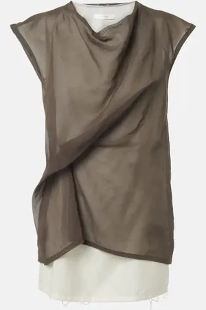 The Row Inawa draped layered cotton top