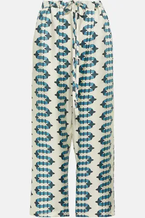 La DoubleJ Printed silk straight pants