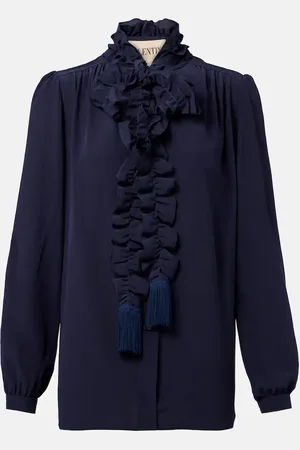 VALENTINO Ruffled silk crÃªpe de chine blouse