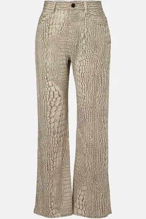 Acne Studios Printed high-rise crÃªpe straight pants