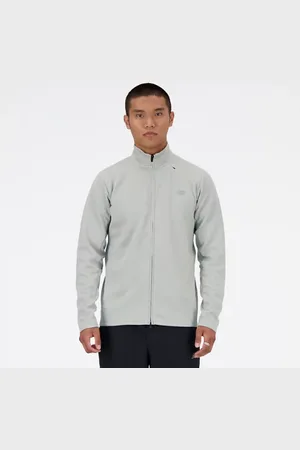 New Balance Män Tech Knit Full Zip i Grey Poly sticka, Storlek 2XL