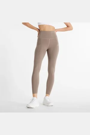New Balance Kvinnor NB Harmony High Rise Legging 25" i Brown Poly sticka
