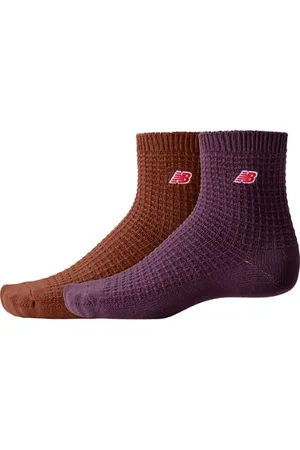 New Balance Unisex Waffle Knit Ankle Socks 2 Pack i Print / Pattern / Misc Bomull