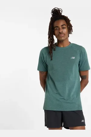 New Balance Män Knit T-Shirt i Green Poly sticka, Storlek 2XL