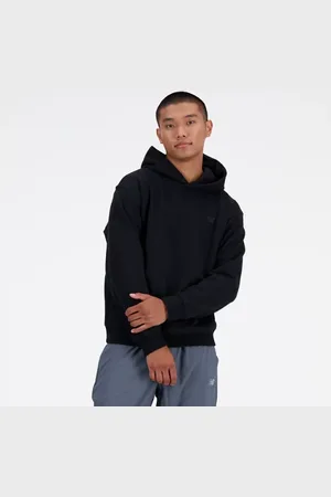 New Balance Män Athletics French Terry Hoodie i Black Bomull Fleece
