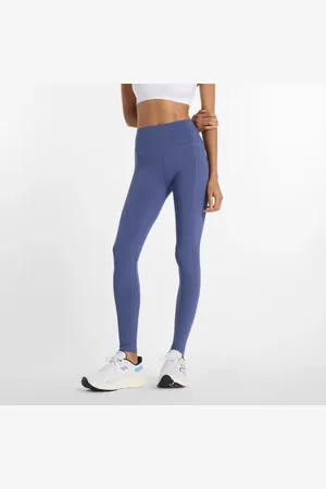 New Balance Kvinnor NB Sleek Pocket High Rise Legging 27" i Blue Poly sticka