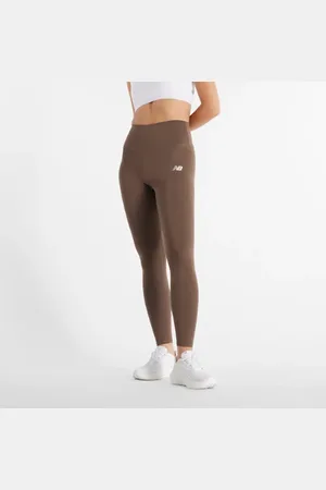 New Balance Kvinnor NB Harmony High Rise Legging 27" i Brown Poly sticka