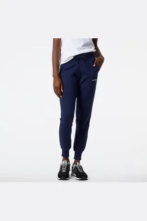 New Balance Kvinnor NB Classic Core Fleece Pant i Blue Cotton, Storlek XL