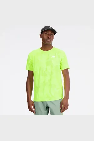 New Balance Män Q Speed Jacquard Short Sleeve i Green Poly Knit, Storlek XL