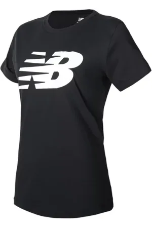 New Balance Kvinnor Classic Flying NB Graphic T-Shirt i Black Cotton, Storlek XL