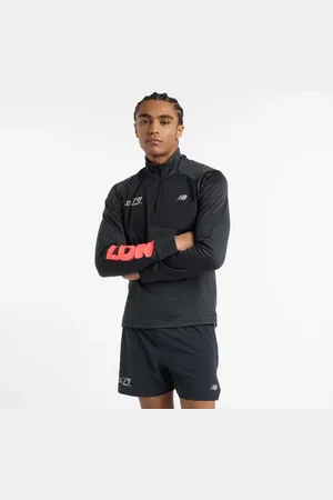 New Balance Män London Edition Athletics Heat Grid 1/2 Zip Poly Knit, Storlek XS, M, XL