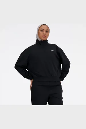 New Balance Kvinnor Tech Knit Oversized Quarter Zip Poly Knit, Storlek XS, S, M, L, XL, 2XL