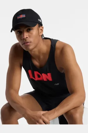 New Balance Män London Edition Athletics Singlet Poly Knit, Storlek S, XL