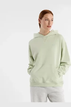 New Balance Kvinnor Athletics French Terry Hoodie i Green Bomull Fleece