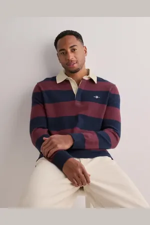 GANT Extrafine Lambswool Striped Rugger Stickade tröjor