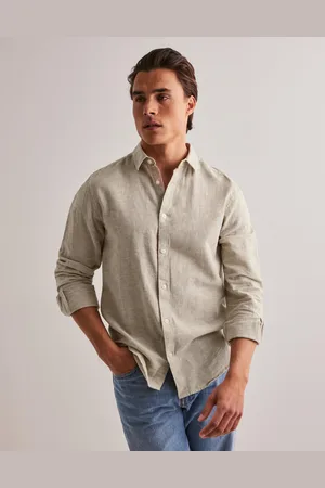 Only & Sons Onscaiden Life Ls Solid Linen Shirt Gröna skjortor