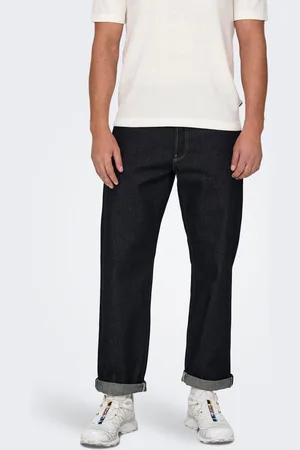 Only & Sons Onsedge Medelhög Midja Rak Passform Jeans