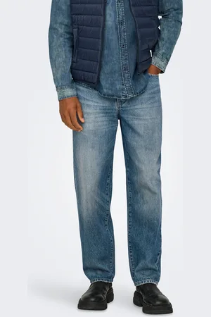 Only & Sons Onsedge Medelhög Midja Rak Passform Jeans