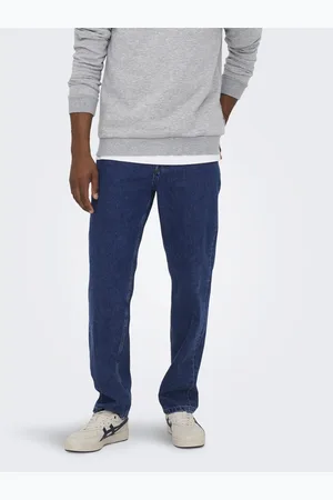 Only & Sons Onsedge Medelhög Midja Rak Passform Jeans
