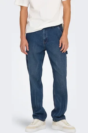 Only & Sons Onsedge Medelhög Midja Rak Passform Jeans