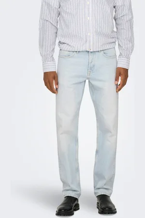 Only & Sons Onsedge Medelhög Midja Rak Passform Jeans
