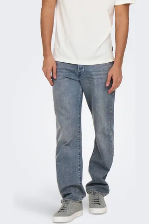 Only & Sons Onsedge Medelhög Midja Rak Passform Jeans