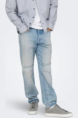 Only & Sons Onsedge Medelhög Midja Rak Passform Jeans