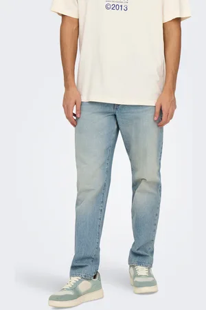 Only & Sons Onsedge Medelhög Midja Rak Passform Jeans