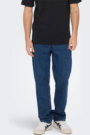 Only & Sons Onsedge Medelhög Midja Rak Passform Jeans