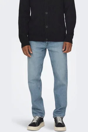 Only & Sons Onsedge Medelhög Midja Rak Passform Jeans