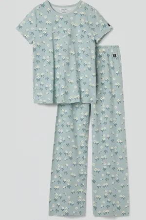 Polarn O. Pyret Kortärmad vuxen pyjamas blommor