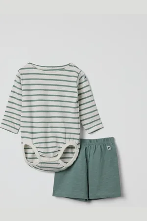 Polarn O. Pyret Set med body och shorts randigt