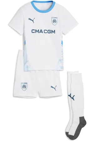 PUMA Olympique de Marseille 24/25 Home Minikit Kids, White, Size 1-2Y, Clothing