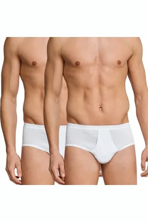 Schiesser Kalsonger 2P Original Classics Fine Rib Sport Briefs Vit bomull Large Herr