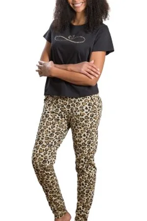 Trofé Trofe Leoheart Short Sleeve Pyjama bomull Large Dam