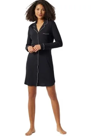 Schiesser Contemporary Nightwear Sleep Shirt Svart 38 Dam