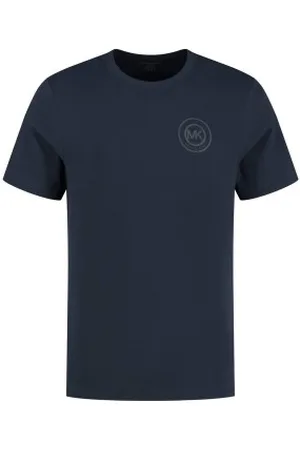 Michael Kors Peached Jersey Crew Neck T-shirt Mörkblå bomull Large Herr