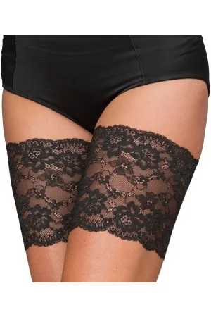 Trofé Trofe Thigh Lace Strumpbyxor Svart polyamid Large Dam