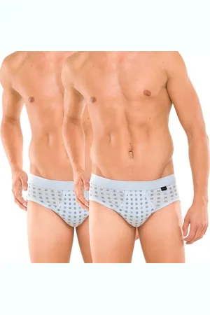 Schiesser Kalsonger 2P Essentials Sport Briefs With Fly Ljusblå bomull X-Large Herr