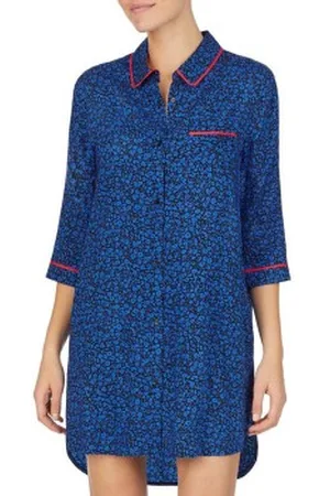 DKNY DKNY Color Theory Sleepshirt Blå Mönstrad viskos Medium Dam