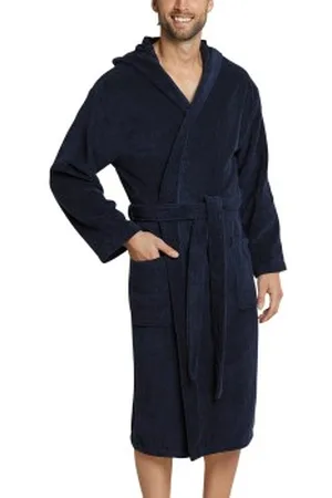 Schiesser Essentials Terry Cloth Bathrobe Marin bomull Large Herr